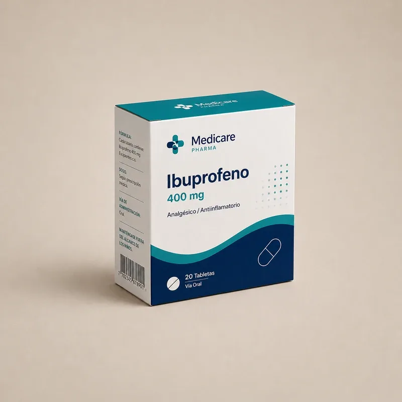 Caja plegadiza farmacéutica personalizada con diseño corporativo para productos médicos y laboratorios.