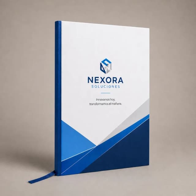 Cuaderno corporativo personalizado cosido